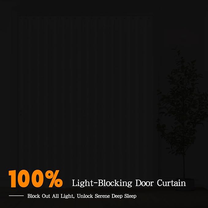 Accordian Door Curtain, 100% Blackout Folding Magnetic Doorway Curtains - Image 4