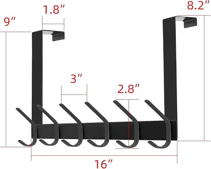 DOKU 2Pack Over The Door Hook, Heavy Duty Over Door Hanger Holder - Image 4