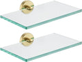 JQK Bathroom Glass Shelf Gold, Tempered Glass Shower Storage 8 by 5 inches by Homeimprovement