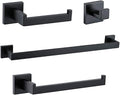 TURS 4 Pieces Bathroom Hardware Accessories Set Matte Black 16 Inch Towel Bar by TURS
