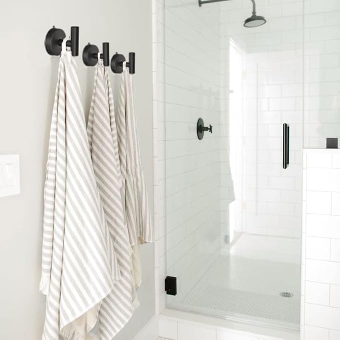 DGYB Large Suction Cup Hooks for Shower Set of 2 Black Towel Hooks for - Image 7