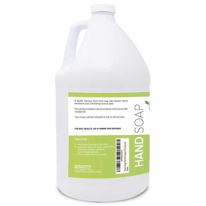 GreenFist Foaming Hand Soap Refills Jug Coconut Scent Foam Refill Made in USA - Image 7