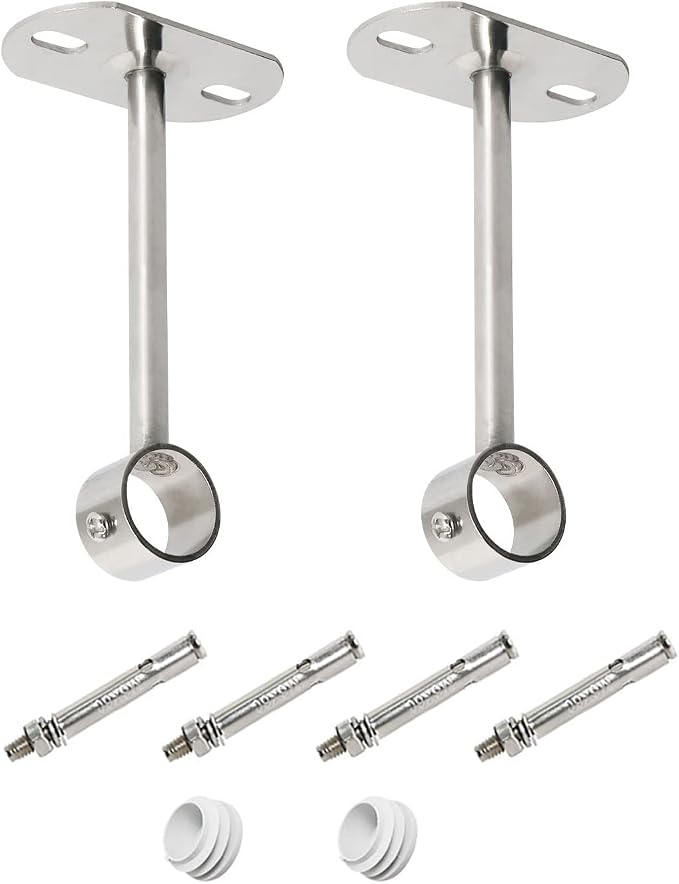 2Pcs ID25mm, Clothes Rail mounting Bracket, Shower Curtain Closet tie Rod by Ohamtes