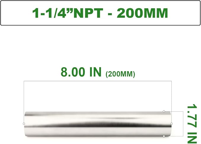 TAISHER 1PCS Stainless Steel Pipe Fittings, 1-1/4" NPT Female x 1-1/4" NPT - Image 2
