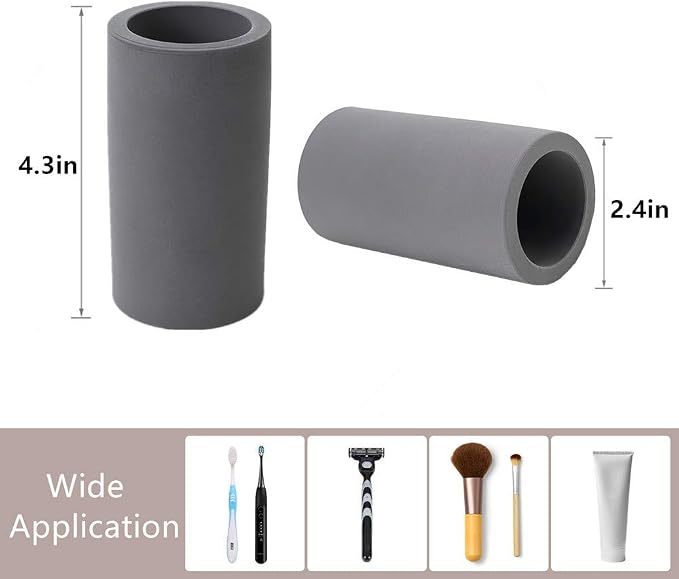 2 Pack Toothbrush Holder Bathroom Diatomite Toothbrush Organizer Stand - Image 3