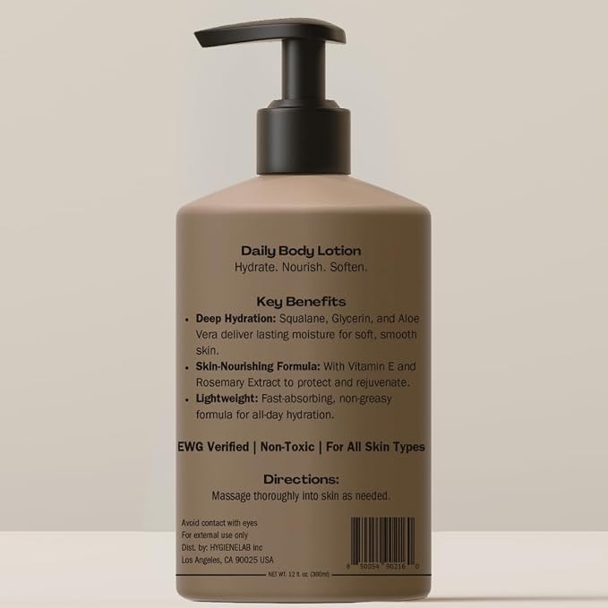 HygieneLab Body Lotion for Men – EWG Verified, Ultra Hydrating, Fast-Absorbing - Image 6