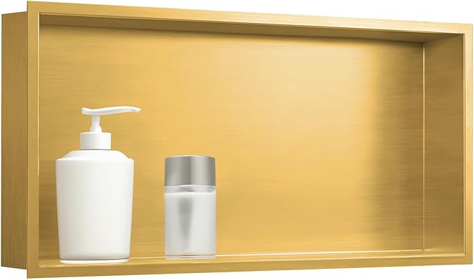 SaniteModar Shower Niche, Stainless Steel Shower Niche 12" X 24" No Tile Needed by SaniteModar