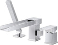 Waterfall Roman Tub Filler Faucet, Deck Mount Bathtub Filler by ALEASHA