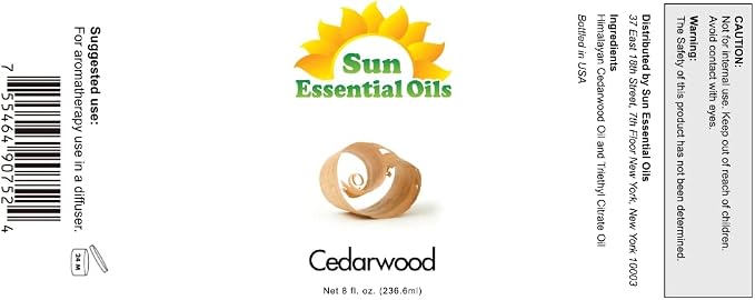 Sun Essential Oils 8 Fluid Ounces Cedarwood Essential Oil - Image 2