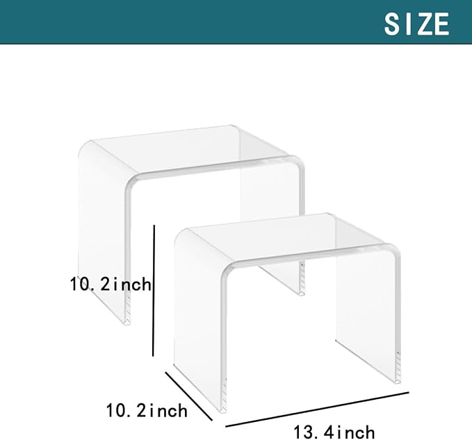 Acrylic 13.4 Inches Small Kids' Step Toilet Stool Set of 2, Seating and Placing - Image 2