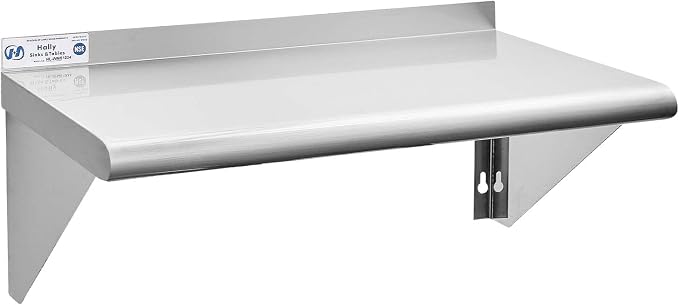Hally Stainless Steel Shelf 14 x 24 Inches 250 lb Commercial Wall Mount by HallySinksTablesH