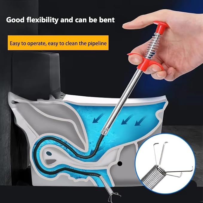 Plumbing Four-claw Hook Dredger Sewer Toilet Tool Manual Toilet Grab Hair - Image 5