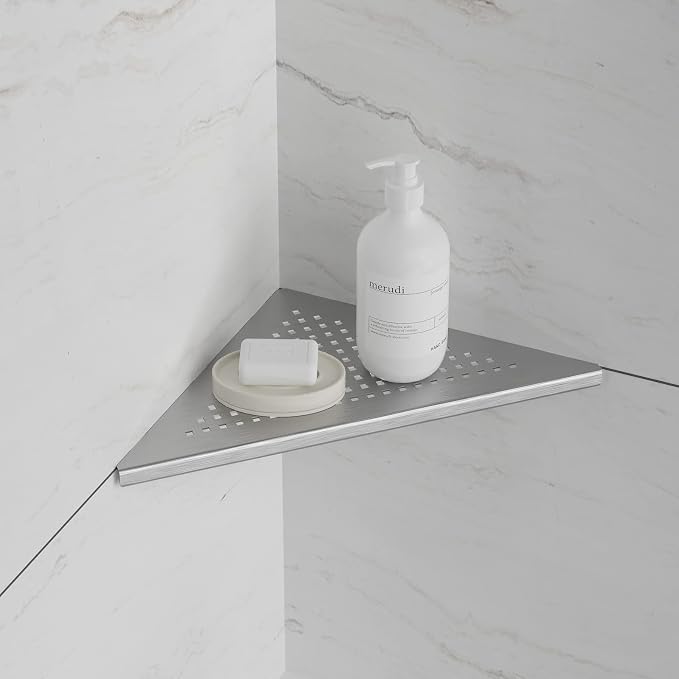 Neodrain Brushed Corner Wall Shelf, 10 Inch Floating Corner Shelf by Neodrain