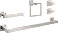 NearMoon 5 Pieces Bathroom Hardware Set 304 Stainless Steel, Square Towel Rack by NearMoon