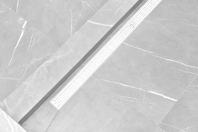 SereneDrains 304 Stainless Steel Linear Shower Drain 36 Inch Matte White Shower - Image 2