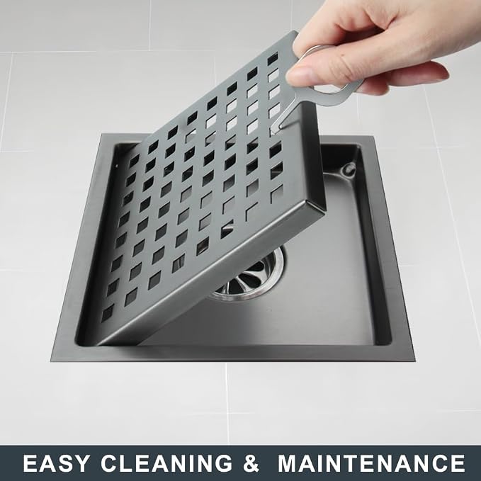 4 Inch Square Shower Drain, SUS 304 Stainless Steel Shower Drain - Image 6