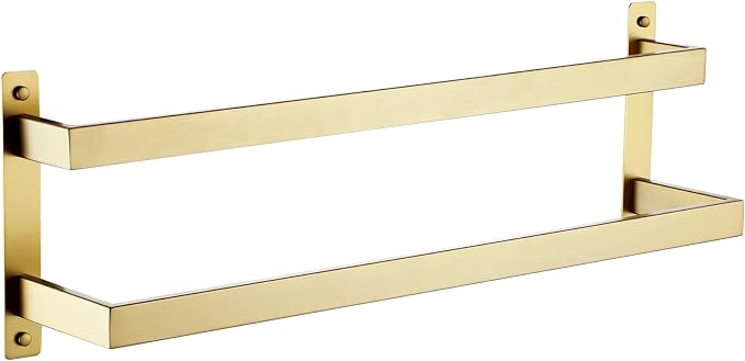 KOKOSIRI Bath Towel Bars 20-Inch Bathroom 2-Tiers Ladder Brushed Gold Towel by KOKOSIRI