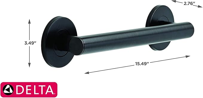 Delta Contemporary 12" Shower Grab Bar Seniors ADA Compliant Venetian Bronze - Image 3