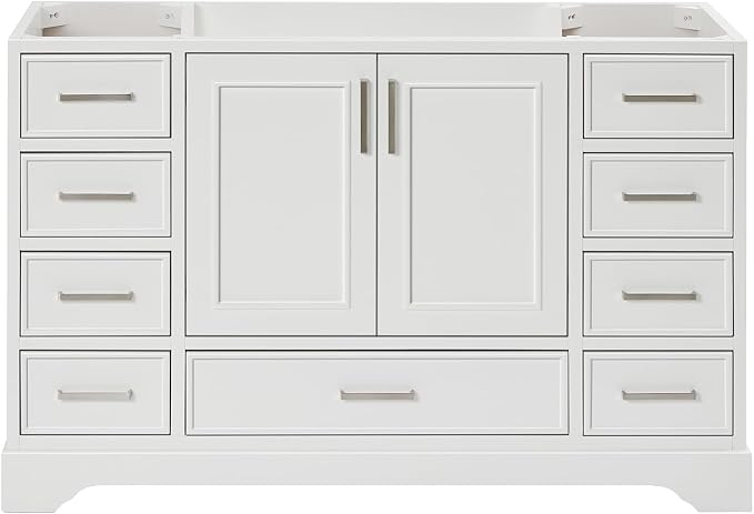 ARIEL Stafford 54" White Bathroom Vanity Base Cabinet, Single Sink Configuration by Ariel