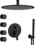 Matte Black Round Shower Faucet Set by Unknown