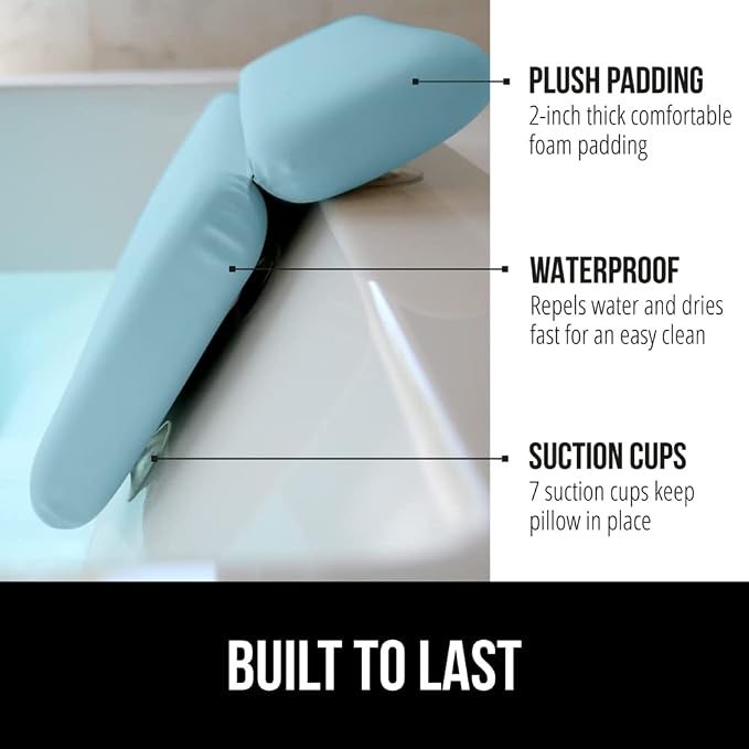 GORILLA GRIP Bath Pillow for Tub, Improved Suction Cups, Luxury Bathtub Pillows - Image 2