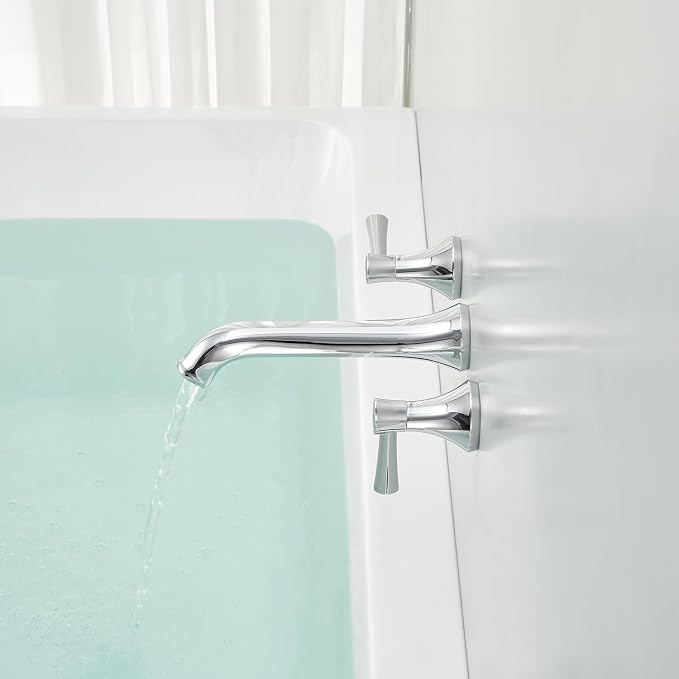 Wall Mount Tub Filler Brass Tub Faucet Chrome Bathroom Bathtub Faucets - Image 4