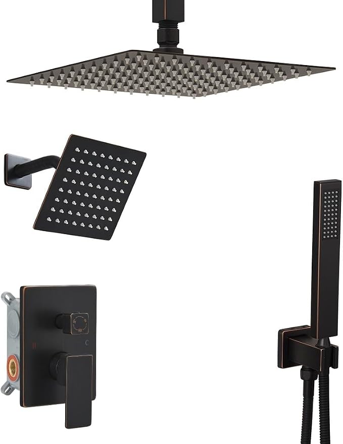 Shower Faucet Set Oil Rubbed Bronze Shower System, Knob Switch Diverter Shower by YCAIKOI