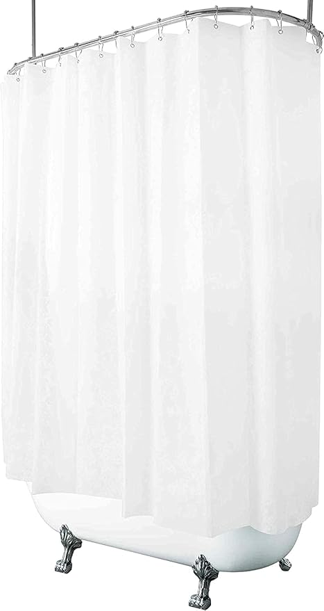 Clawfoot Tub Shower Curtain 180x70 Inch White Liner All Warp Around Extra Wide by De-Mediocre