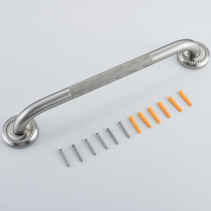 Anti Slip Shower Grab Bar, 18-Inch Toilet Textured Sturdy Hand Rail, Stylish - Image 6