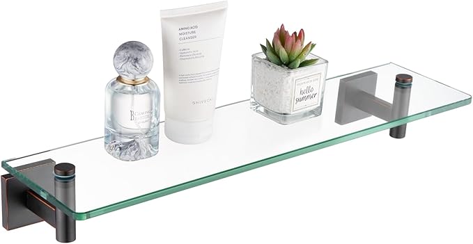 KOKOSIRI Wall Shelves Bathroom Hardware Glass Floating Shelf 20-Inch by KOKOSIRI