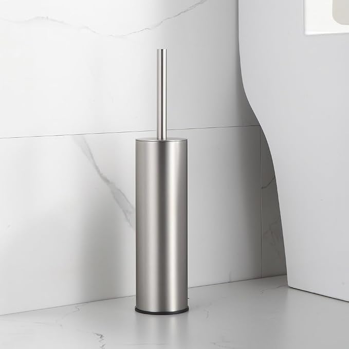 Toilet Brush and Holder Set Brushed Nickel Stainless Steel, 304 Heavy Duty - Image 4