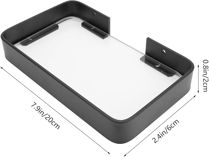 Bathroom Glass Shelf Floating Wall Rack Black Corner Organizer - Image 3