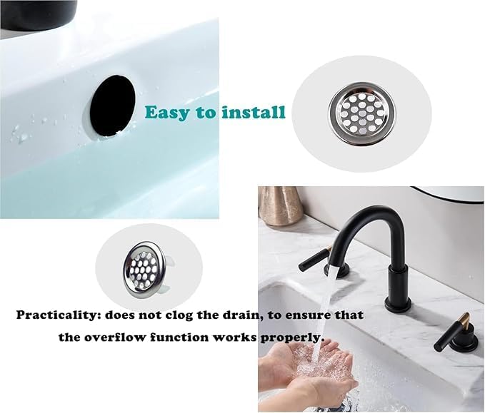 4 Pack Sink Overflow Trim-Ring Stainless Steel Bathroom Kitchen Basin Hole - Image 5