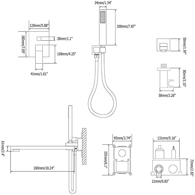 Wall Mounted Bathtub Faucet - Image 9
