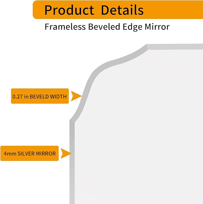 Silver Wall Mirror-Beveled Edge Frameless Mirror - Image 8