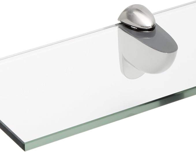 Spancraft Glass H-10x21-Brushed Steel Heron Glass Shelf, Brushed Steel - Image 2