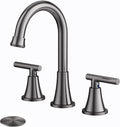 Bathroom Faucets for Sink 3 Hole, Hurran 8 inch Widespread Brushed Grey by Hurran