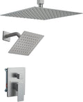 Shower Faucet Set Brushed Nickel Shower System, Ceiling Mount 10 Inch Shower by YCAIKOI