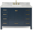 ARIEL 49" Midnight Blue Bathroom Vanity 1.5" Edge Italian Carrara Marble by Ariel