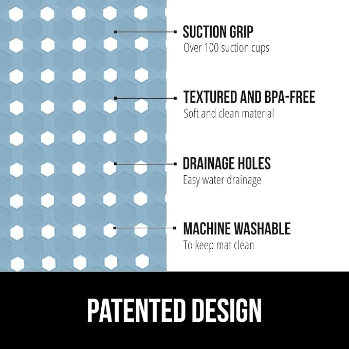 GORILLA GRIP Patented Square Shower Stall Mat, Small Bathtub Floor Mats - Image 2