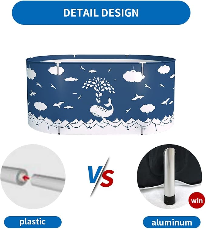 ptlsy Ice Bath Tub for Adults, Large Portable Bathtub for Adult, Folding - Image 3