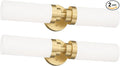 Emak 22 Inch Gold Bathroom Light Fixtures Over Mirror, 2 Light Bathroom Vanity by EmakLighting