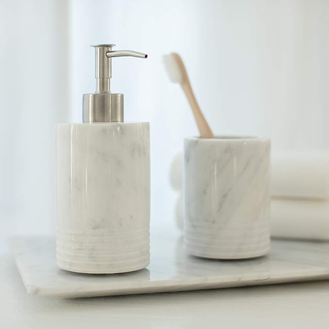 Marble Soap Dispenser with Stainless Steel Pump - Image 5