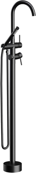 Freestanding Bathtub Faucet, Tub Filler Floor Mount Stand Bathtub Faucet Brass by Unknown