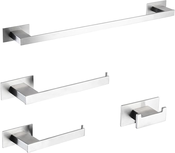4-Pieces Bathroom Hardware Accessories Set, Towel Rack Towel Bar Toilet Paper by Nxxcli