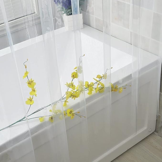 Clear Stall Shower Curtain Liner Plastic Shower Liner 72W x 60 H inch Washable - Image 5