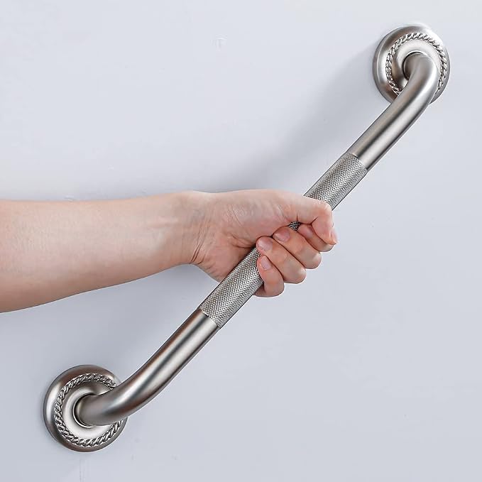 Anti Slip Shower Grab Bar, 18-Inch Toilet Textured Sturdy Hand Rail, Stylish - Image 3
