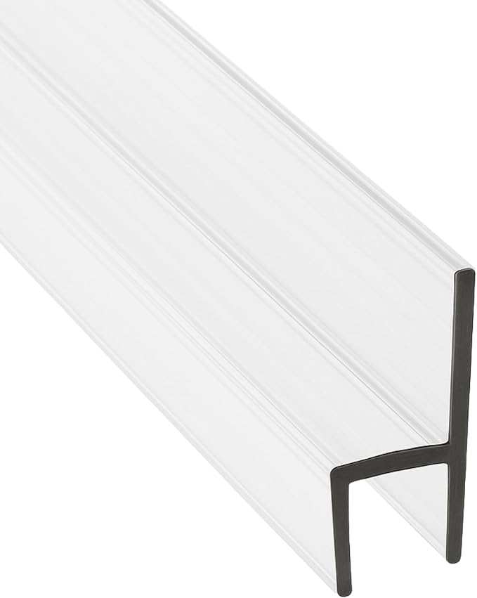 Frameless Shower Door Side Seal Strip H-Type 180 Degree 85inch Length by KCHardware