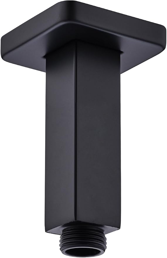 Black Shower Arm with Flange, BSTIIU Ceiling Mount Shower Head Extension Arm by BSTIIU