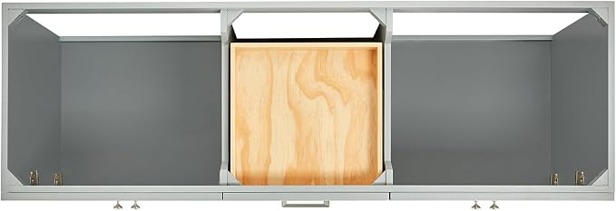 ARIEL Hamlet 67" Grey Double Bathroom Vanity, 1.5" Edge Italian Carrara Marble - Image 8